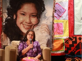 Gwenda Yuzicappi of Standing Buffalo Dakota First Nation tells the National Inquiry into Missing and Murdered Indigenous Women about losing her daughter, 19-year-old Amber Redman, in 2005 at the Sheraton Cavelier in Saskatoon on November 21, 2017. More than four years later, 29-year-old Albert Patrick Bellegarde pleaded guilty to second-degree murder in her slaying and was sentenced to life in prison.