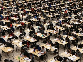 Students write a final in the PAC at the University of Saskatchewan in Saskatoon on December 19, 2017.