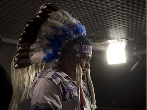 Steve Courtoreille, Chief of the Mikisew Cree First Nation, speaks about legal action being taken against the federal government on Parliament Hill January 8, 2013 in Ottawa.