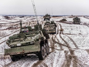 A 2017 training exercise in Wainwright, Alberta. If Alberta forces ever drove east to capture Saskatchewan and neutralize opposition, this is what it would look like.