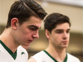 Matthew Aubrey (left) and Conal McAinsh are a pair of Australians who have adjusted to playing volleyball in Canada with the University of Regina Cougars men's team.