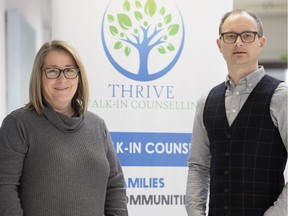 Shellie Pociuk, CEO of Family Service Regina, with Kirk Englot, director of operations at Family Service Regina are excited about the new options for mental health care at two of Regina's libraries.