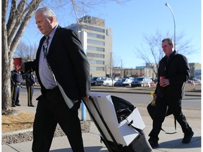Defence lawyer Scott Spencer and Gerald Stanley walked into North Battleford provincial court on April 3, 2017, for a preliminary hearing. Stanley was charged with second-degree murder in the August 2016 shooting death of Colten Boushie