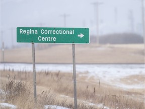 REGINA, SASK : January 5, 2018 - A road sign indicating the Regina Provincial Correctional Centre. MICHAEL BELL / Regina Leader-Post.