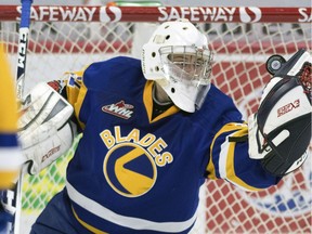 It was a busy night for Saskatoon Blades goaltender Tyler Brown against his former Regina Pats teammates on Wednesday at the Brandt Centre.