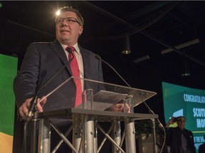 Newly-elected Saskatchewan Party Leader and Saskatchewan Premier speaks during the Saskatchewan Party Leadership Convention in Saskatoon, Saturday, January 27, 2018.