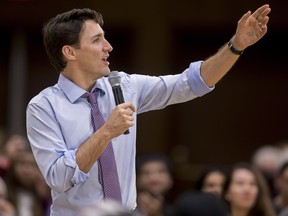 Prime Minister Justin Trudeau speaks at a town hall event at Western University in London, Ont., on Thursday, January 11, 2018.