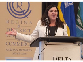 University of Regina president Vianne Timmons delivers her State of the University Address to the Regina & District Chamber of Commerce at the Delta Hotel.