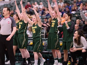 The University of Regina Cougars women's basketball team is celebrating a first-round playoff sweep of the UBC Thunderbirds.