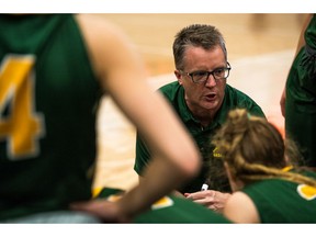 Head coach Dave Taylor, shown in this file photo, and the University of Regina Cougars women's basketball team have finished first in Canada West.