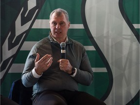 CFL commission Randy Ambrosie's tour of CFL cities touched down in Regina on Saturday.