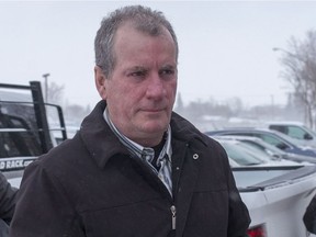 Gerald Stanley, the farmer accused of killing the 22-year-old Indigenous man Colten Boushie, walks in to the Court of Queens Bench during the first day of Stanley's trial in Battleford, Sask., Tuesday, January 30, 2018.