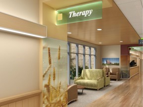 An architect's rendering of part of the therapy mall in the new Saskatchewan Hospital North Battleford. (Art supplied by the Government of Saskatchewan, Dec. 2015)