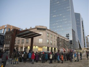 A memorial vigil for people who've died homeless was held in City Square Plaza.