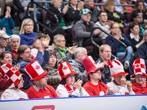 Like in this crowd of curling fans, neither Canada nor Saskatchewan is getting all that much younger.