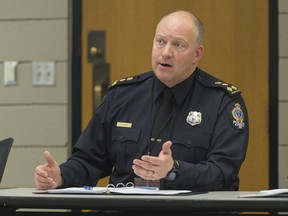 REGINA, SASK : January 31, 2018 - Chief Evan Bray speaks during a meeting of the Board of Police Commissioners held at Regina Police Service. MICHAEL BELL / Regina Leader-Post.