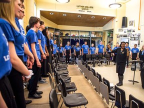 Melissa Morgan directs the Luther College High School choir, which will be performing in New York City on March 17.