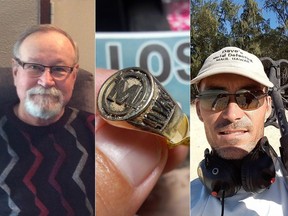 David Sheldon, right, has been metal detecting and returning precious metals for 18 years in Hawaii. Last month, he found Yorkton resident Wayne Unyi's 40-year ring from Morris Industries in about five feet of water at Wailea Beach on the south side of Maui.