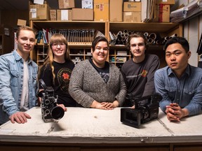 Luke Halyk (from left), Morgan Jones, Jessica Davidson, Matt Ripplinger and Weiye Su are co-ordinators of the Living Skies Student Film Festival.