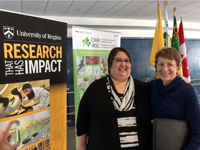 Shauna Lafontaine (left), executive director of the Metis Addictions Council of Saskatchewan, and Randy Johner, associate professor of social work at the University of Regina, are part of a team that will design an app to provide culturally informed addictions treatment support to people living in rural and remote parts of Saskatchewan.