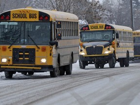 School bus and transportation for students in Regina's two school divisions will be cancelled Thursday due to messy, snowy roads.