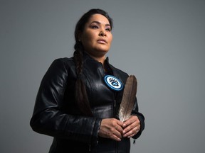 White Pony Lodge co-founder Shawna Oochoo in the organization's office in North Central Regina.