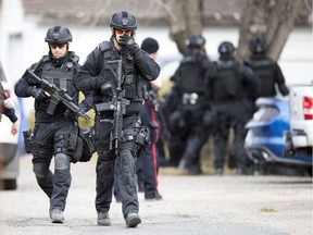 Members of the Regina Police Service surrounded a home on the 1100 block of Elphinstone Street in Regina in October of 2017.