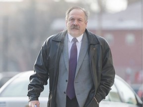 Former RM of Sherwood councillor Tim Probe arriving for court in Regina in 2018.