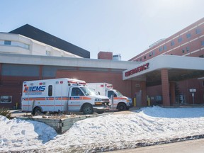 Patients were waiting in the ER at the Regina General Hospital for a bed on a ward Friday morning.