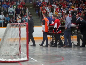 The funeral of Brock Hirsche, who died of cancer on April in Lethbridge, Ab., at Nicholas Sheran Ice Centre on Friday April 13, 2018. Leah Hennel/Postmedia