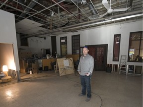 Dave Gaitens, owner of and head instructor at Jin Pal Hapkido, a non-profit martial arts studio stands in his studio that was also affected by the fire at Lang's Cafe in Regina.