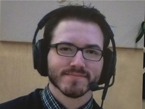 Bus crash victim Tyler Bieber, Bolt FM personality and play-by-play broadcaster for the Humboldt Broncos, is shown in a photo on display at a vigil at Elgar Petersen Arena in Humboldt, Sask., on Monday, April 9, 2018. Several Canadian broadcasters are offering to take part in an initiative to honour the memory of Humboldt Broncos play-by-play announcer Tyler Bieber.