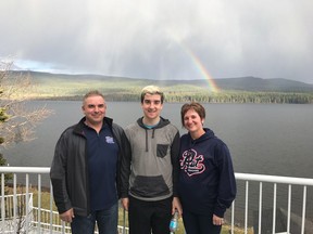 Russell, Adam and Raelene Herold are seen in this undated family handout photo. Adam Herold, a 16-year old defenceman with the Humboldt Broncos, was killed Friday when the team's bus collided with a semi truck at an intersection on the way to a playoff game. He was the youngest member of the team and had only been called up to play after the season with his regular team had finished. Herold would have turned 17 on Thursday, tomorrow.