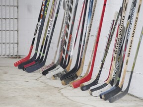 Hockey sticks.
