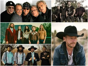 The 2018 Memorial Cup will feature daily entertainment at the Centennial Celebration Zone, featuring the likes of The Dead South (bottom left, clockwise), The Sheepdogs, Loverboy, Emerson Drive and Paul Brandt.
