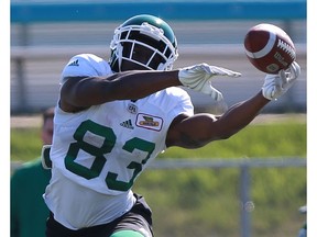 Receiver Devon Bailey (83) has stepped up for the Riders after a season-ending injury to Jake Harty.