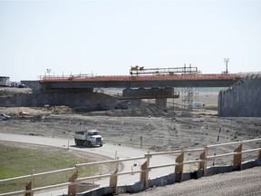 The Ministry of Highways and Infrastructure and Regina Bypass Design Builders toured the media on the construction of Phase 2 of the Regina Bypass. Crews work on the interchange on the Trans-Canada Highway and Pinkie Road just west of Regina.