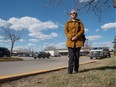 Ingrid Thiessen is hosting a Jane's Walk with the theme of "Walking to Quance Street." She stands in the parking lot of the University Park mall, which is close to home and where her tour begins.