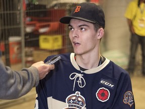 Humboldt Broncos goalie Jacob Wassermann, who was injured in the April 6 bus crash, was interviewed at the Brandt Centre after Sunday's Memorial Cup game.