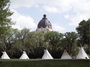 Six teepees now stand at the Justice for our Stolen Children camp.