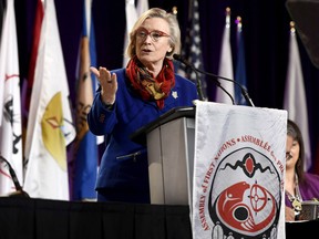 Minister of Crown-Indigenous Relations and Northern Affairs Carolyn Bennett speaks during the AFN Special Chiefs Assembly in Gatineau, Que., on Tuesday, May 1, 2018.