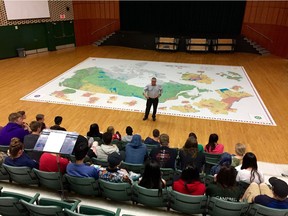 MP for Regina Wascana Ralph Goodale spoke to a group of students at Campbell Collegiate in Regina as part of their lessons on democracy.