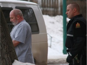 Daniel Smith, 59, leaves Prince Albert Court of Queen's Bench on Friday, Jan. 30, 2016. A jury found him guilty of second-degree murder in the 2010 death of ATM technician Roger Byer. (Kristen McEwen/Prince Albert Daily Herald)