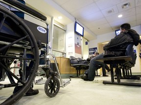 Patients receive treatment in an emergency room