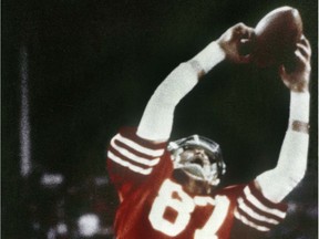 Dwight Clark makes "The Catch" for the San Francisco 49ers on Jan. 10, 1982