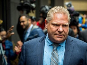 Ontario Progressive Conservative leader Doug Ford at a rally in Toronto on Tuesday, May 15, 2018.