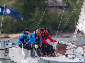 Clayton Mills (far left) was the skipper for the Canadian sailing team at the World Military Sailing Championship in Helsinki, Finland from June 14 to 21.