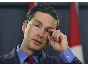 Conservative MP Pierre Poilievre in a file photo from a press conference in Ottawa.