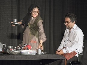 Shiva Makinian, left,  and Benyamin Esbati are members of the Saye Theatre Company, based in Tehran, Iran. They are performing The Silent House as part of the Regina International Fringe Festival, which runs through July 15.