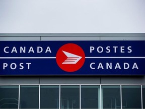 The Canada Post logo is seen on the outside of the company's Pacific Processing Centre, in Richmond, B.C., on June 1, 2017.